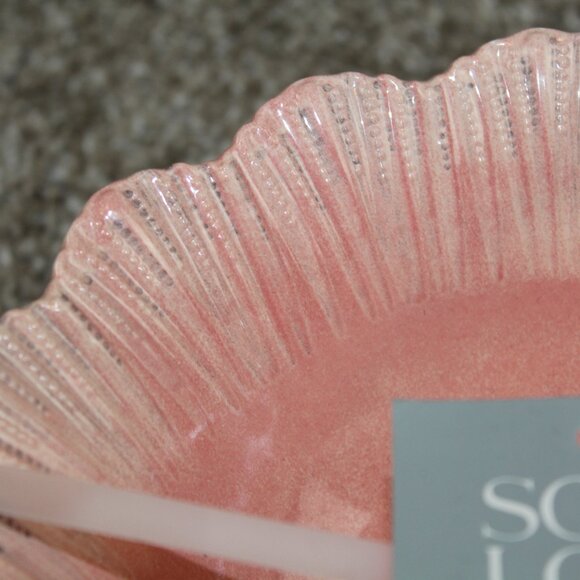 Soho Loft Melamine Bowls 8" Cereal Soup Peach Coral Scalloped Edge Set of 4 NWT - Picture 3 of 6